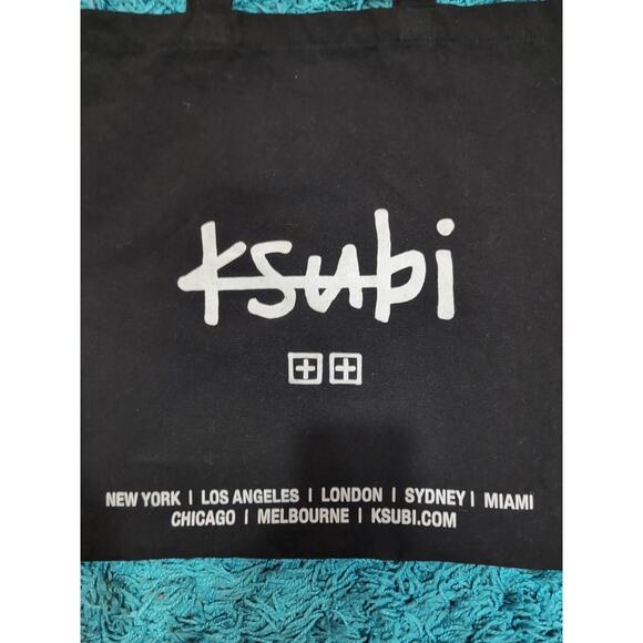 KSUBI Large Black TOTE BAG Trendy 100% Recycled Material 18” X 19.5” Minimal Use - Picture 4 of 10